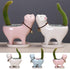 White Cat Ceramic flower pot cute animal basin cactus succulent plant basin table top balcony decoration (White Cat)...