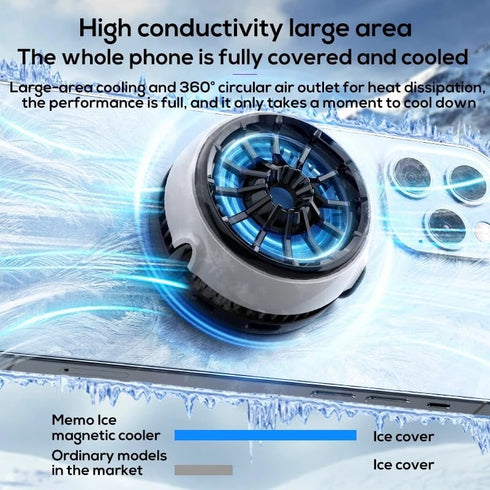 MEMO Magnetic Gaming Phone Cooler - Fast Wireless Charger 15W, Portable Semiconductor Radiator Fan, for iPhone/iPad/Android - Ideal for Gaming, Li...
