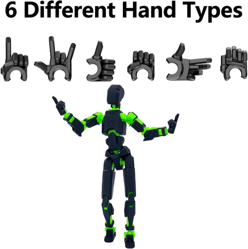 (Assembly Completed) T13 Action Figure Set, Titan 13 Robot Action Figure 3D Printed robo 13 Action Figure Articulated, Dummy 13 Lucky 13 Gift for ...