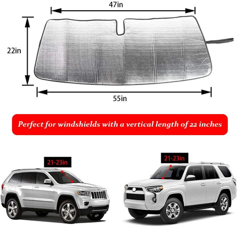 Front Windshield Sunshade - JeCar for 4runner Sunshade Car Sun Shade Heat Shield Custom-fit Sunshade Sun Visor Mat for 2017 2018 2019 2020 2021 20...