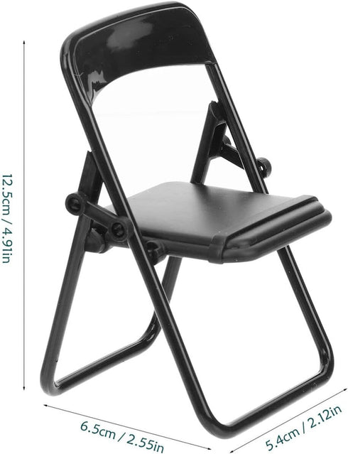 Gadpiparty 36 Pieces Mini Foldable Chairs 1/6 Scale Plastic Dollhouse Furniture Mini Desk Toys Simulation Stand Model Chair Desk Phone Stand for D...