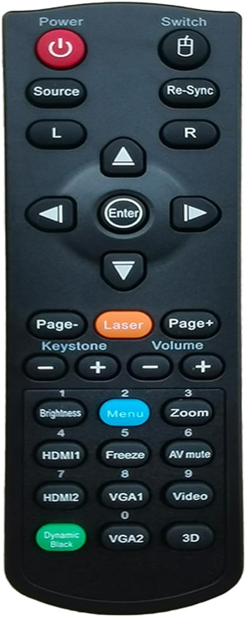 Replacement Remote Compatible with OPTOMA ZX210ST, ZW212ST, ZW210ST, EH300, EH501, HD25, EH501,HD30B, DH1011, HD131X, HD2500, HD25e, HD25LV, X401,...