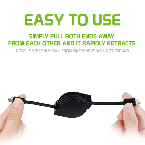 Retractable iPhone Cable, Lightning to USB-C Charging Cord Compatible for iPhone 14 Pro, 14 Pro Max,14 Plus, 13 12 11 iPad, iPad Pro, iPad Air, iP...