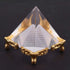 Hztyyier Crystal Pyramid Prism Feng Shui Egyptian Pyramids Figurine Statue with Gold Stand Good Luck Crafts Pyramids Home Office Decoration Good L...