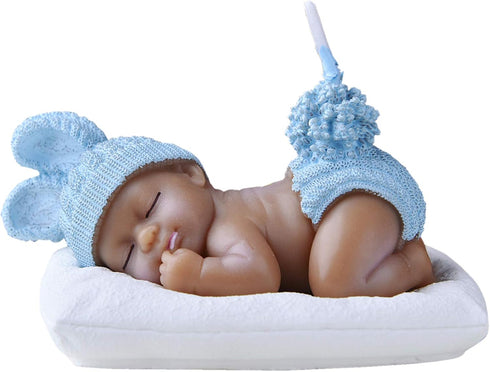 iLikePar Birthday Candle Brown Sleeping Baby Cake Topper Candle for Party Baby Shower and Wedding (Blue)...