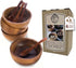 Set of 4 Small Round Acacia Wooden Bowls 3¾ Inch Diameter 1½" High With Spoons - Stackable Mixing Bowl Salad Soup Snack Dip Sauce Charcuterie Wood...
