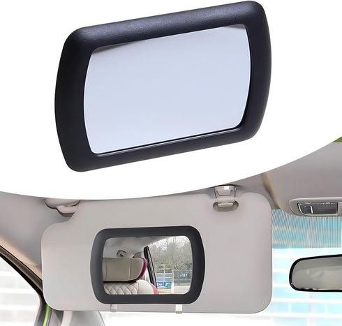 1 PC Car Visor Makeup Mirror with Clip, 6.65In x 4.33In Portable Durable Glass ABS Vehicle Sun-Shading Mirror, Universal Waterproof Automotive Rea...