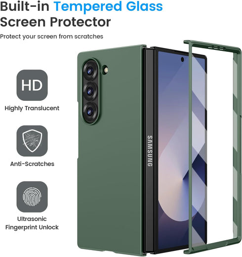 Ruky for Galaxy Z Fold 6 Case with Built-in Screen Protector, Full Body Protective & Hard PC & Ultra-Thin Shockproof Phone Case for Samsung Z Fold...