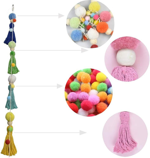 DrCor Llama Boho Pom Pom Garland - Precut Rainbow Macrame Banner Kit for Christmas Party, Nursery, Classroom, Playroom & Kids to Teens Room - Fade...