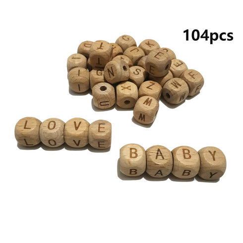 Beech Alphabet Letter Beads 100pc 12mm Square Shape Beech Wood Letter Beads Necklace Accessory DIY Jewelry Beads...