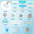 SUNNYCLUE 1 Box DIY 4 Sets Ocean Theme Bracelet Making Kit White Blue Polymer Clay Beads Bulk Starfish Howlite Bead Summer Hawaii Sea Charms Glass...