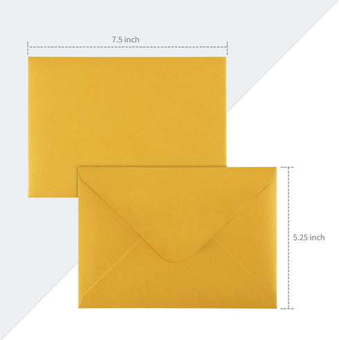 50 Pack 5x7 Envelopes,A7 Invitation envelopes V Flag 5.25 x 7 .25 for 5x7 Cards,Ideal for Invitations,Weddings,Parties,Greeting Cards,Photos(Brigh...