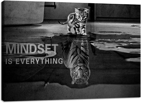 Inspirational Wall Art Cat Entrepreneurship Positive Canvas Poster Print Artwork Painting Picture Motivational Entrepreneur Art Quotes Office Wall...