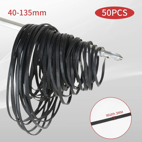 Recorder Rubber Belts - Cassette Recorder Repair Maintenance Mix Flat Cassette Tape Machine Rubber Belts 40-135MM (50PCS) (Width 3MM)...