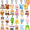 24PCS Small Stuffed Animals Plush Toys Set, Little Mini Animal Plush Toy Animals Keychain for Kids Easter Eggs Filler, Classroom School Exchange P...