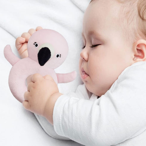 Baby Flamingo Soft Rattle Toy, Flamingo Plush Infant Shaker Rattle Easy-Grasp Stuffed Animal Toy, Birthday Gifts for Babies Toddlers Boys Girls, A...