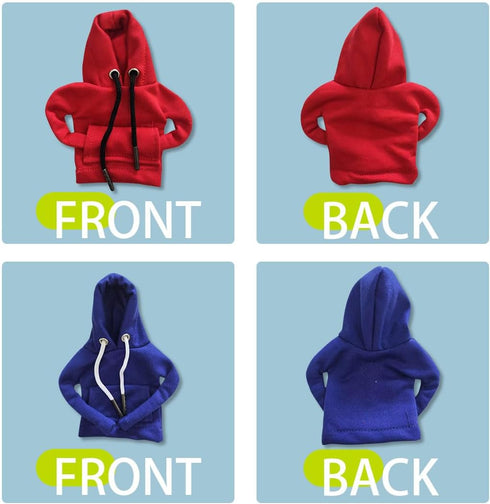 2PCS Car Gear Shift Cover, Winter Warm Fashionable Hoodie Car Shift Knob, Auto Decor Interior Accessories Shift Knob for Car, SUV, Truck (Red&Blue...