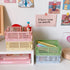 Mini folding plastic storage box Student desktop organizer Pocket Tape Stationery skincare small storage basket (2PCS, Blue&Pink)...
