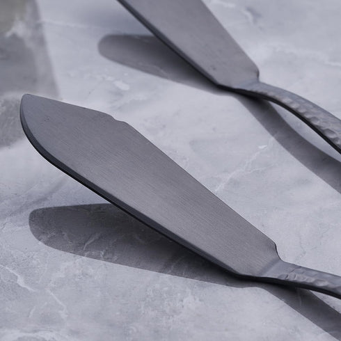 Matte Black Large Serving Utensil Set, FULLYWARE Stainless Steel Large Hostess Serving Set, include Serving Spoon, Slotted Serving Spoon, Serving ...