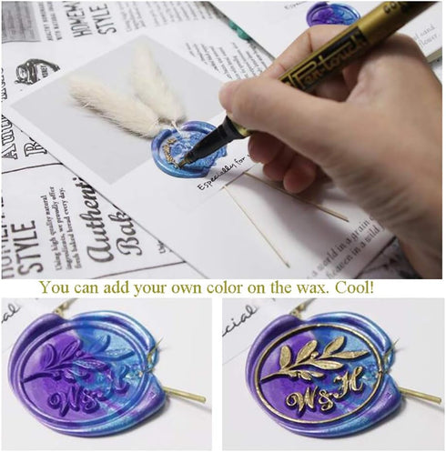 CRASPIRE Animal Wax Seal Stamp Dairy Cow Sealing Wax Stamps Retro Wood Stamp Wax Seal 25mm Removable Brass Seal Wood Handle for Envelopes Invitati...