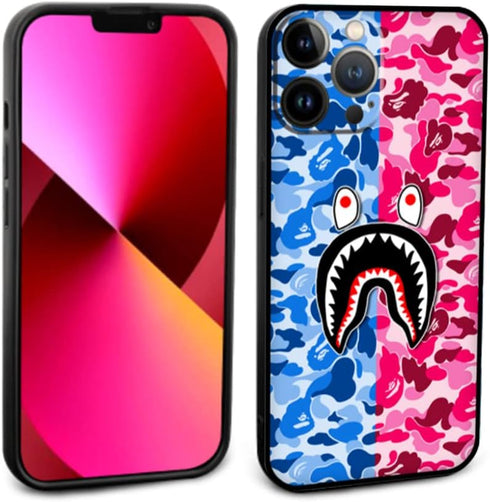 Shark Teeth Case for iPhone 13 Pro Max Silicone, Cute Soft Clear Camo Shark Face Full Body Protection Shockproof Cover, Compatible with iPhone 13 ...