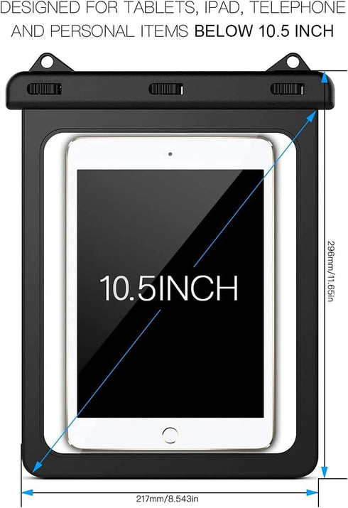 10.5 inch Waterproof Tablet Case, Tablet Dry Bag for iPad Pro 10.5, iPad 2020 10.2, New iPad 9.7, iPad Air 3, Air 2, Galaxy Tab A 9.7 / S6 / S7, K...