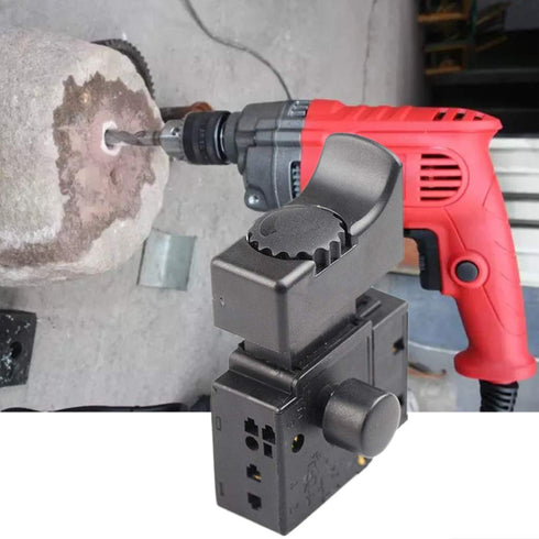 Speed Regulating Switch FA2-61BEK Lock on Power Tool Electric Drill Speed Control Trigger Button Switch, black, Product size: height 55.6mm...
