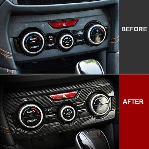 Kadore Carbon Fiber Pattern Decorative Trim Cover for 2018-2023 Subaru Crosstrek/Impreza - Interior Dashboard Console Panel AC Vent Frame...