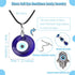 RUIZHEN 2/3/4 Pcs Blue Beads Evil Eyes Bracelet Hamsa Hand of Fatima Bracelet Glass Charm Evil Eye Leather Cord Necklace Protection Jewelry Set...