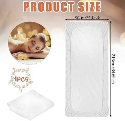 Disposable Massage Table Cover Fitted Massage Table Sheets 35" W x 75" L x 4" D Breathable Non Woven Fabric Massage Table Protective Cover Spa Bed...