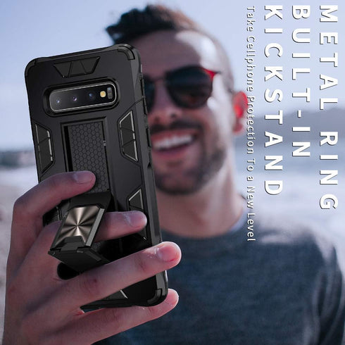 for Samsung Galaxy S10 Plus Case Military Grade Built-in Kickstand Case Holder Armor Heavy Duty Shockproof Cover Protective for Samsung Galaxy S10...