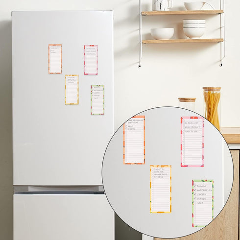 4Magnetic Notepads for Refrigerator Grocery List Magnet Pad for Fridge Magnetic Grocery List pad for Fridge 60 Sheets Per Note Pads (4 Fruits - 1)...