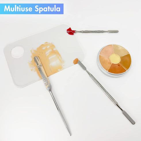 Foundation Spatula, 3pcs Stainless Steel Makeup Spatula Mixing Tool Cosmetic Metal Mixer Tool for Professional Color Nail Art Lab Pigment Blending...