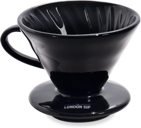 Ceramic Coffee Dripper Pour Over Ceramic Coffee Maker, Coffee Slow Brewing Accessories for Home, 1-4 Cup, Black...