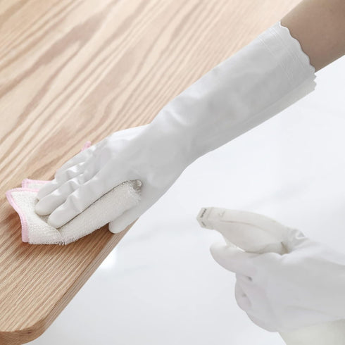 Bamllum Rubber Cleaning Gloves - 3 Pairs Latex Free Kitchen Cleaning Gloves with Cotton Liner- Household Dishwashing Gloves, Non- Slip Waterproof ...
