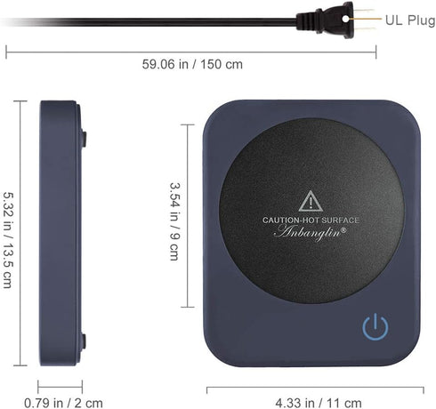 AnbanglinCoffee Mug Warmer, Smart Cup Warmer for Desk, 3 Temperature Control & Auto Shut Off, Electric Cup Warmer for Heating Candle,Milk,Tea,Beve...