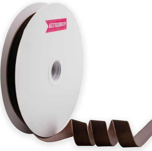 Nylon Velvet Ribbon Single Faced,1 Inch X 25Yards Spool (Brown)...