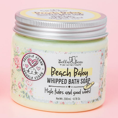 Bella & Bear Beach Baby Whipped Bath Soap And Shave Cream - Body Wash Soap Moisturiser - SLS Free, Paraben Free, Cruelty-Free, Body Care Bath Stuf...