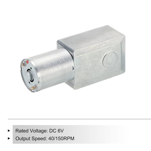 MECCANIXITY DC 6V 150RPM Turbo Worm Geared Motor 6mm D Shaft High Torque Gear Box Reduction Electric Motor...