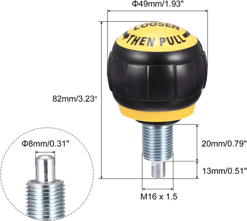 uxcell M16 Fitness Adjustment Knob Replacement Parts for Home Fitness Height Adjustment Screws Equipment Black Yellow...