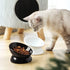 Sweejar Ceramic Raised Cat Bowls, Slanted Cat Dish Food or Water Bowls, Elevated Porcelain Pet Feeder Bowl Protect Cat's Spine, Stress Free, Backf...