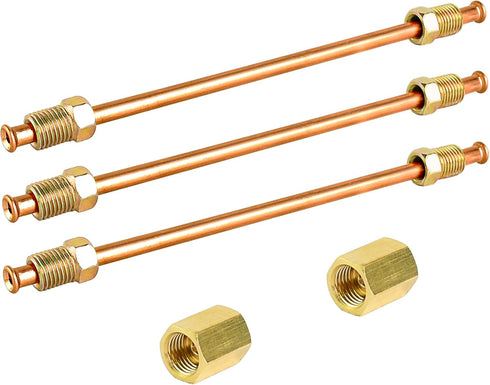 MuHize 6 Inches Brake Line Kit - Premium 3/16 Copper-coated Brake Line Tube with fittings, Each End Double Flared Brake Line Tubing with 6 Fitting...
