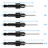 5-pc Countersink Drill Bit Set, 3in1 Woodworking Counterbore Hole Drill Bits for #6 8 10 12 16 Screws, Depth Adjustable M2 Pilot Drill Bits, 82-De...