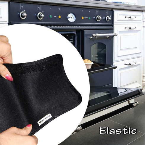 Miaowater 4 PCS Refrigerator Door Handle Covers Kitchen Appliance Decor Handles Anti-Skid Anti-Static Protector Fridge, Dishwasher Oven Keep Off Fingerprints,Food Stains (Black)