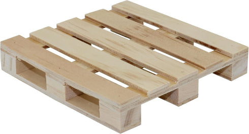 Creative Hobbies 6-Pack Mini Wood Pallet Coasters for Beverages, Hot and Cold Drinks, Mini Building Blocks Stacking, DIY Crafts, 4" x 4" x 11/16"...