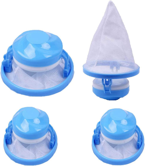 New Washing Machine Hair Filter Cleaning Mesh Bag Home Floating Catcher Pouch Laundry Lint Mesh Bag Cozy Bed Hurricane (Blue)...