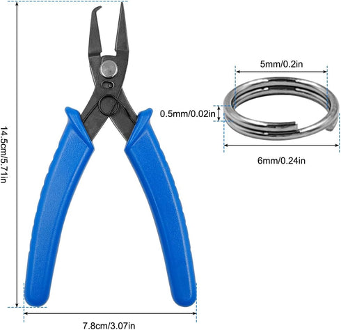 Jewelry Pliers and Split Jump Rings Kit lyfLux 500 PCS 6 mm Metal Split Jump Rings Double Loops with Jump Ring Opening Pliers for Jewelry Beading ...