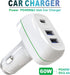 USB C Car Charger, 60W 3 Port Fast Charge Car Charger with USB C PD3.0 & Dual USB-A, for 12/12 Pro Max/12 Mini/11/11 Pro Max/XR/X/8/7, Galaxy S10/...