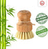 Dish Scrub Brush Bamboo - S&C Kitchen, Cleans Pan/Vegetable/Dishes/Wok, Bamboo Scrub Brush for Kitchen/Bathroom, Made Out of Palm & Sisal Bristles...