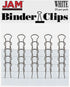 JAM PAPER Colorful Binder Clips - Small - 3/4 Inch (19 mm) - White Binderclips - 25/Pack...